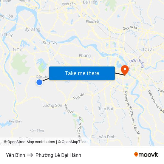 Yên Bình to Phường Lê Đại Hành map