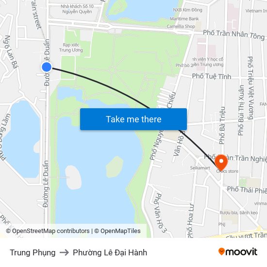 Trung Phụng to Phường Lê Đại Hành map