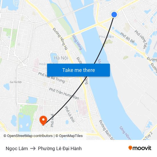 Ngọc Lâm to Phường Lê Đại Hành map