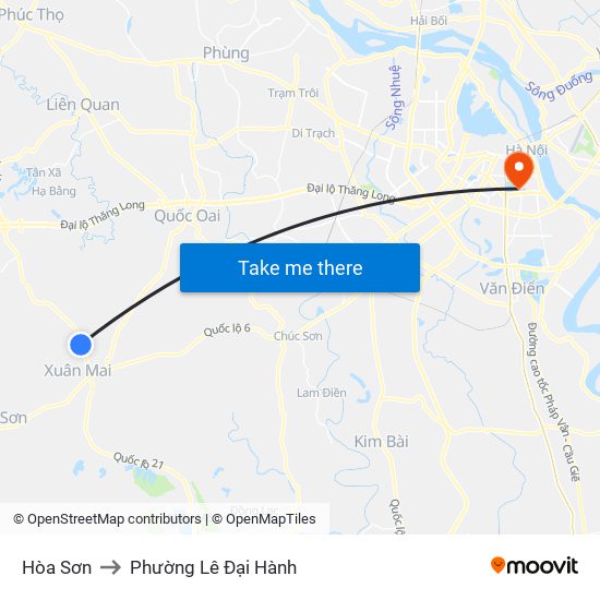 Hòa Sơn to Phường Lê Đại Hành map