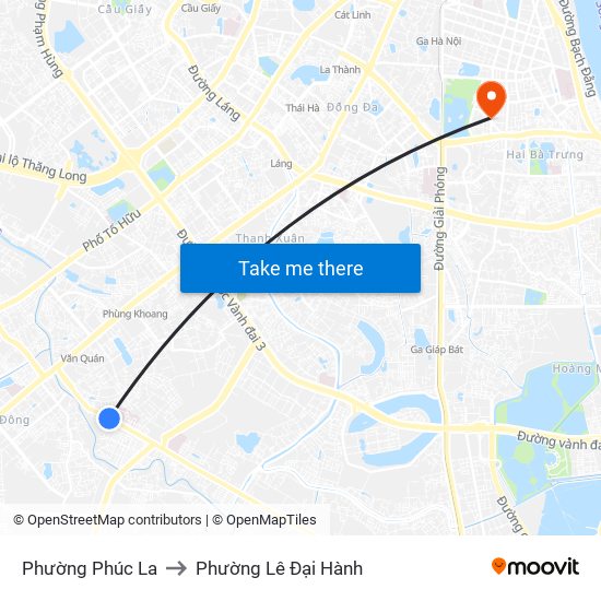 Phường Phúc La to Phường Lê Đại Hành map