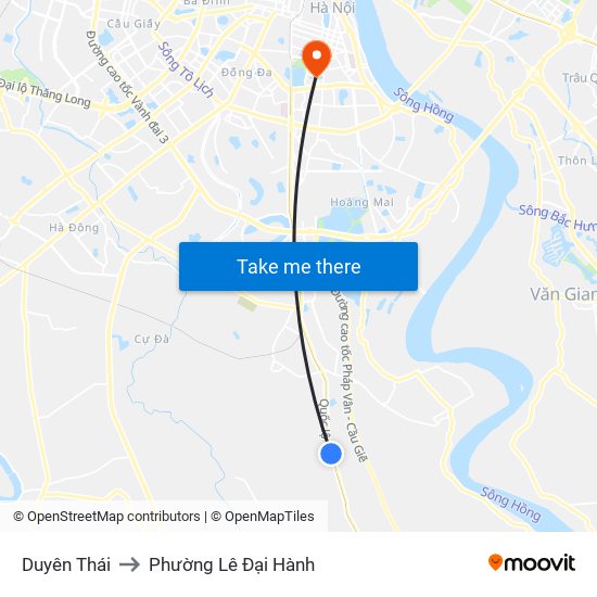 Duyên Thái to Phường Lê Đại Hành map