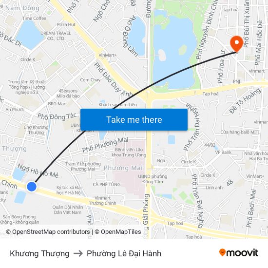 Khương Thượng to Phường Lê Đại Hành map