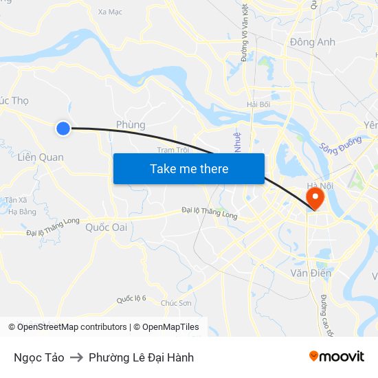 Ngọc Tảo to Phường Lê Đại Hành map