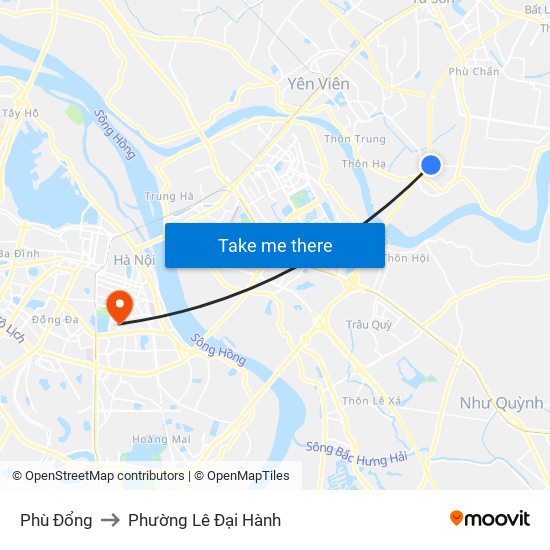 Phù Đổng to Phường Lê Đại Hành map