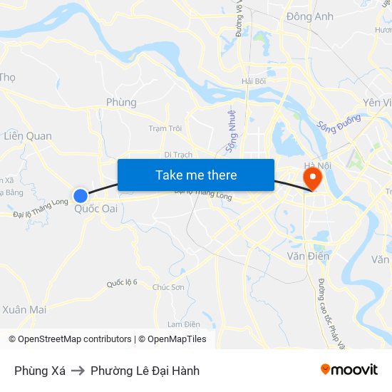 Phùng Xá to Phường Lê Đại Hành map