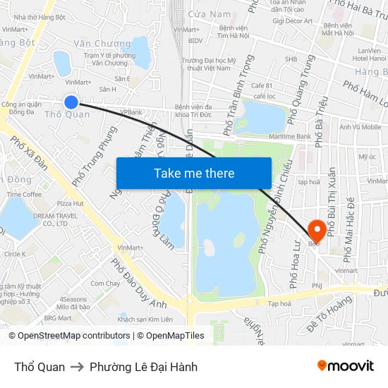 Thổ Quan to Phường Lê Đại Hành map