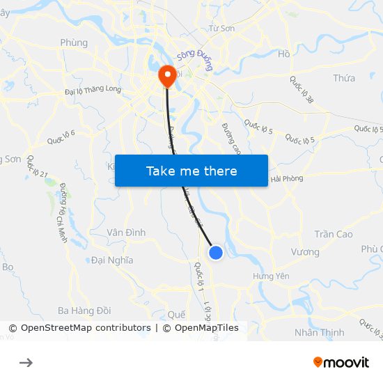 Tri Thủy to Phường Lê Đại Hành map