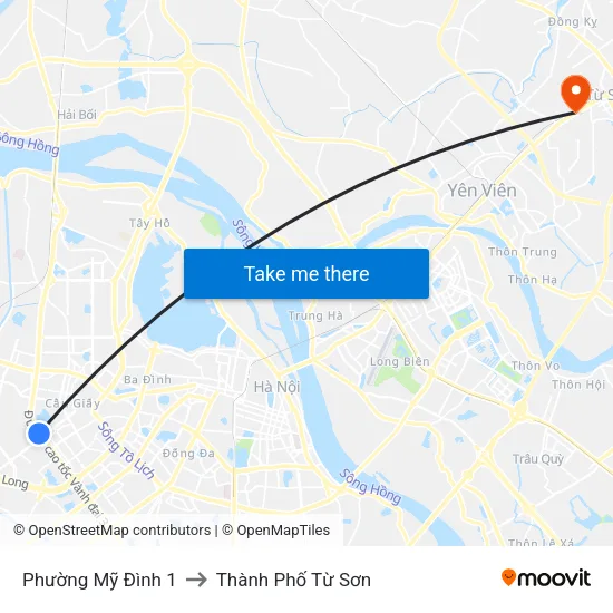 Phường Mỹ Đình 1 to Thành Phố Từ Sơn map