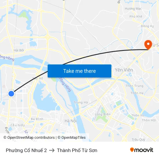 Phường Cổ Nhuế 2 to Thành Phố Từ Sơn map