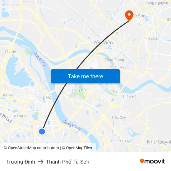 Trương Định to Thành Phố Từ Sơn map