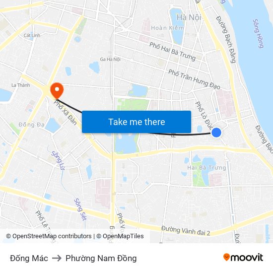 Đống Mác to Phường Nam Đồng map