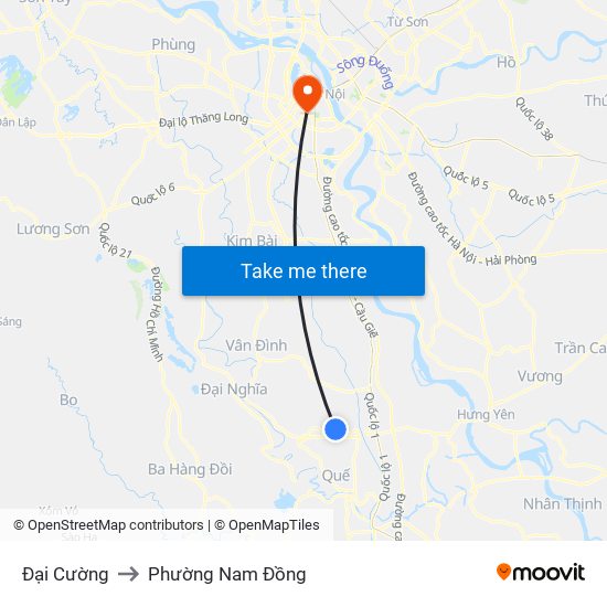 Đại Cường to Phường Nam Đồng map