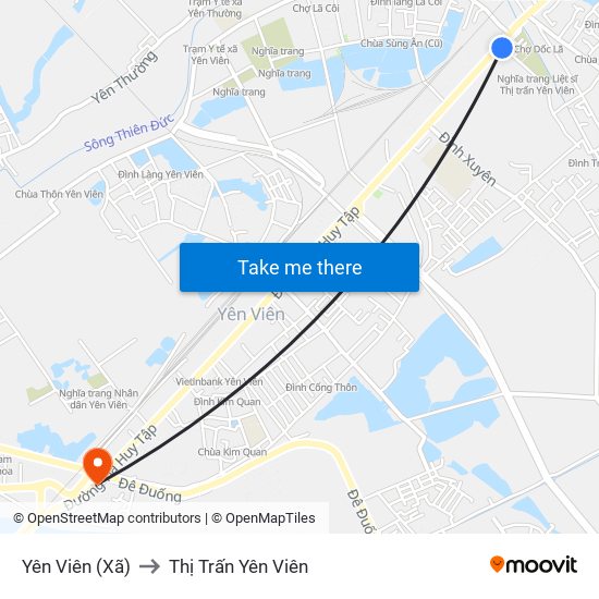 Yên Viên (Xã) to Thị Trấn Yên Viên map