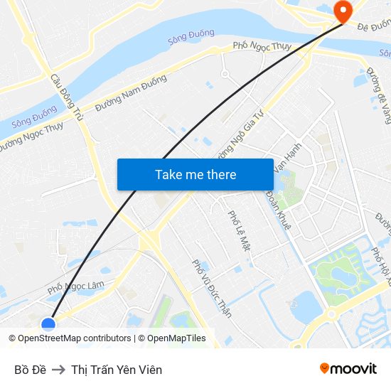 Bồ Đề to Thị Trấn Yên Viên map