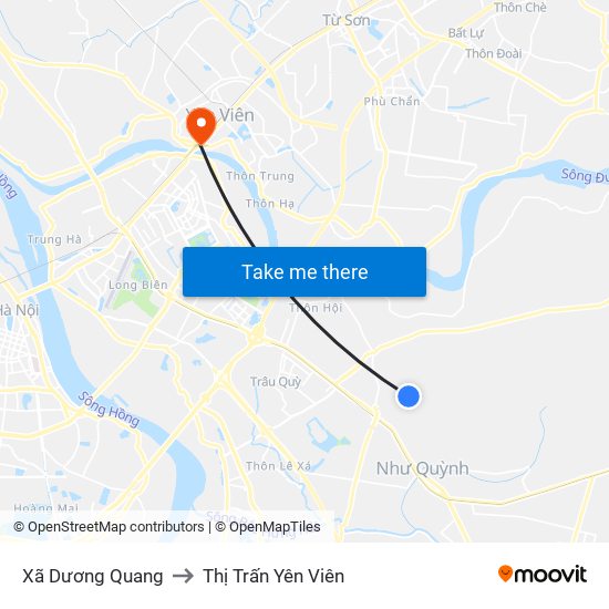 Xã Dương Quang to Thị Trấn Yên Viên map