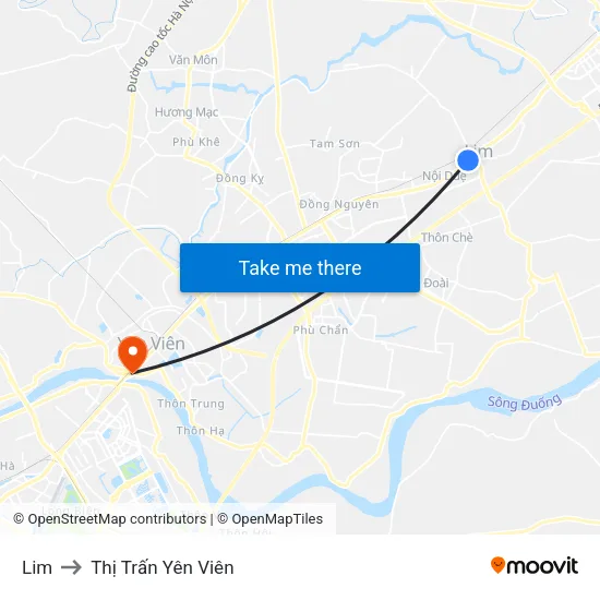 Lim to Thị Trấn Yên Viên map