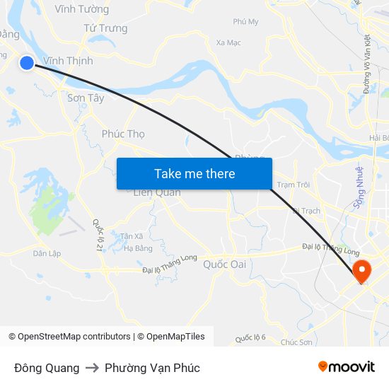 Đông Quang to Phường Vạn Phúc map