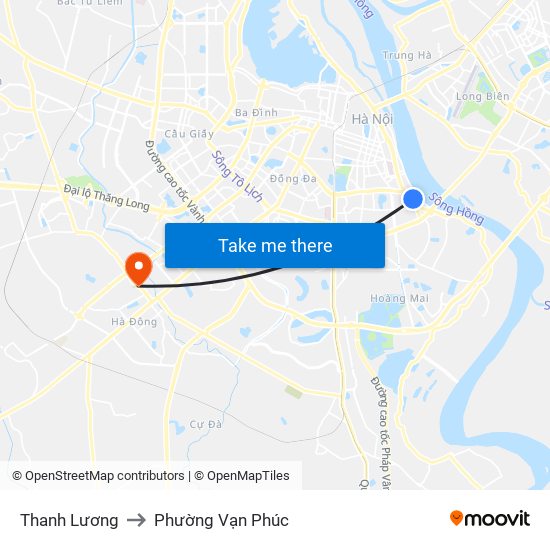 Thanh Lương to Phường Vạn Phúc map