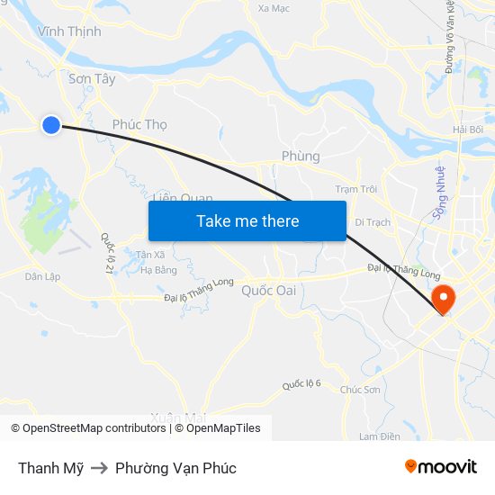 Thanh Mỹ to Phường Vạn Phúc map