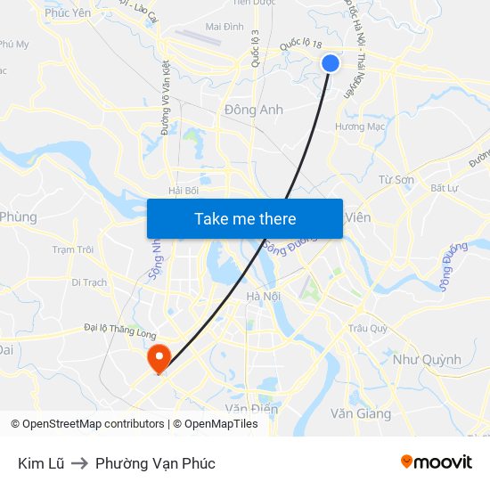 Kim Lũ to Phường Vạn Phúc map