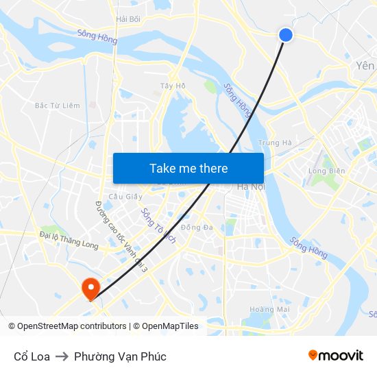 Cổ Loa to Phường Vạn Phúc map