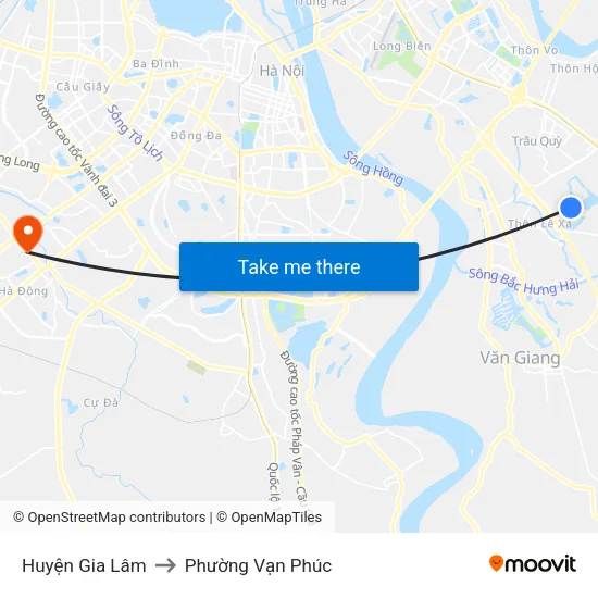 Huyện Gia Lâm to Phường Vạn Phúc map