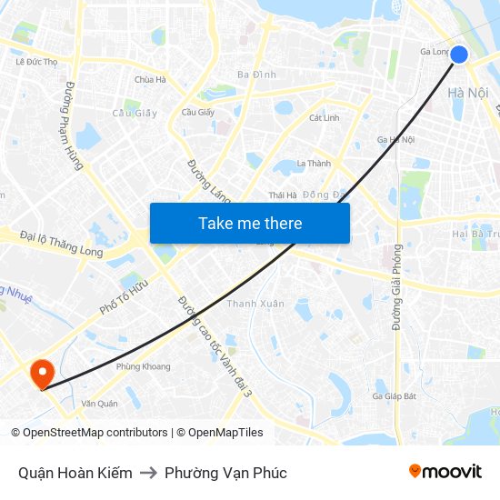 Quận Hoàn Kiếm to Phường Vạn Phúc map