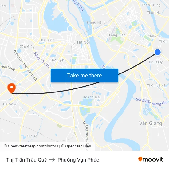 Thị Trấn Trâu Quỳ to Phường Vạn Phúc map