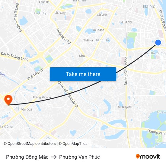 Phường Đống Mác to Phường Vạn Phúc map