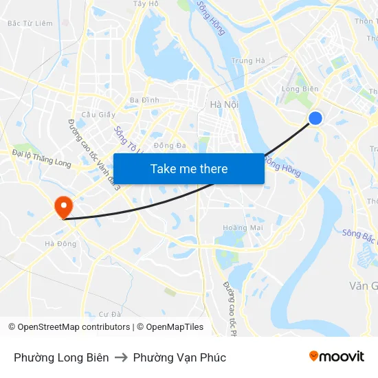 Phường Long Biên to Phường Vạn Phúc map