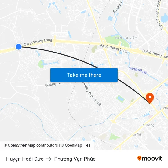Huyện Hoài Đức to Phường Vạn Phúc map