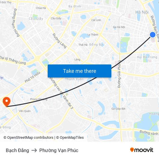 Bạch Đằng to Phường Vạn Phúc map