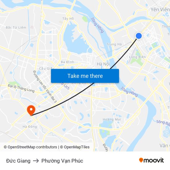 Đức Giang to Phường Vạn Phúc map