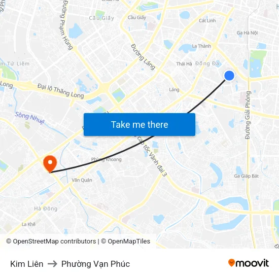 Kim Liên to Phường Vạn Phúc map