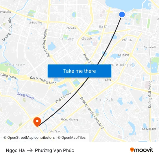 Ngọc Hà to Phường Vạn Phúc map
