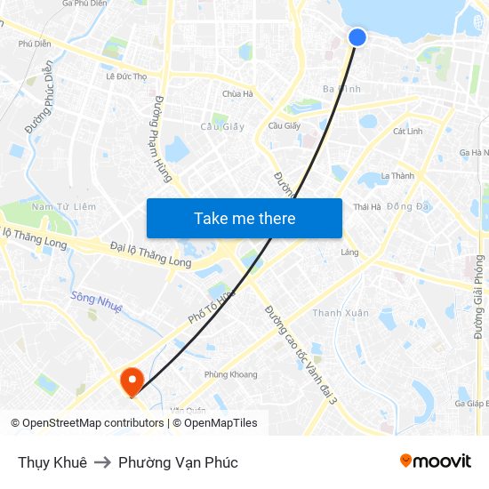 Thụy Khuê to Phường Vạn Phúc map