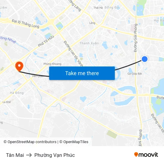 Tân Mai to Phường Vạn Phúc map