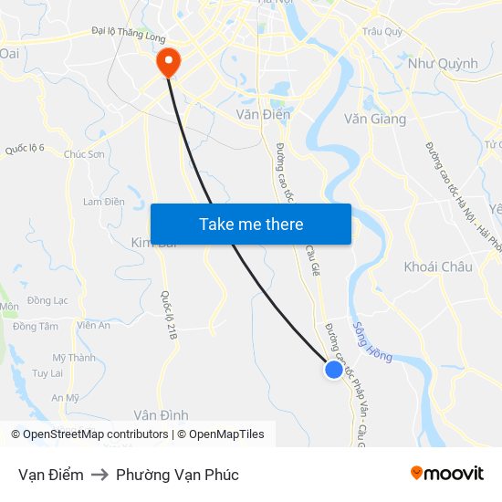 Vạn Điểm to Phường Vạn Phúc map