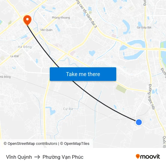 Vĩnh Quỳnh to Phường Vạn Phúc map