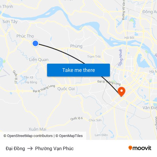 Đại Đồng to Phường Vạn Phúc map