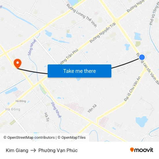 Kim Giang to Phường Vạn Phúc map