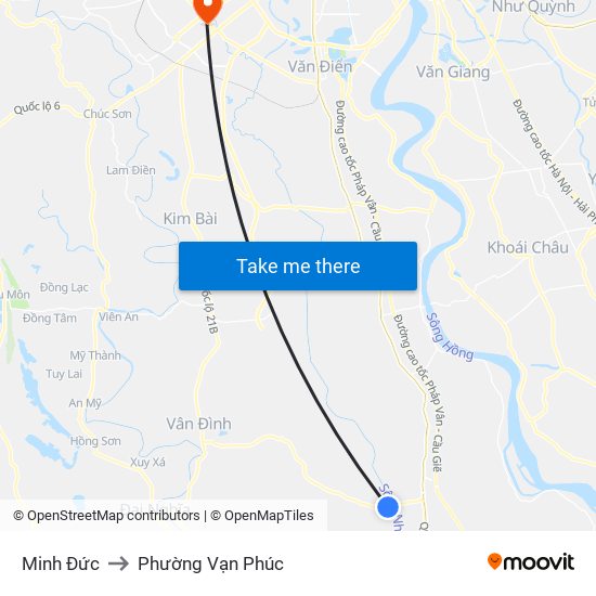 Minh Đức to Phường Vạn Phúc map