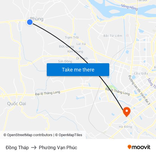 Đồng Tháp to Phường Vạn Phúc map