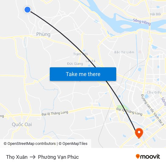 Thọ Xuân to Phường Vạn Phúc map