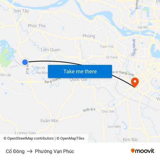 Cổ Đông to Phường Vạn Phúc map