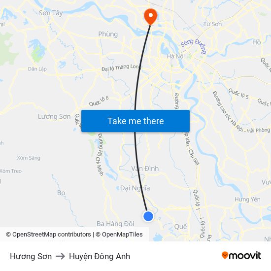 Hương Sơn to Huyện Đông Anh map