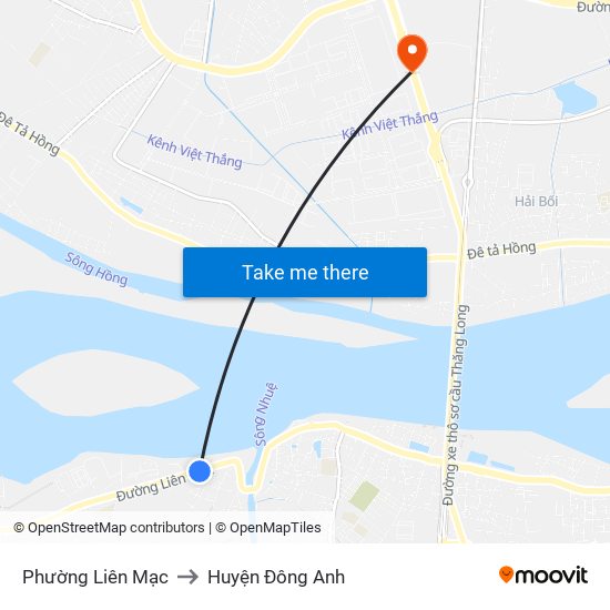 Phường Liên Mạc to Huyện Đông Anh map