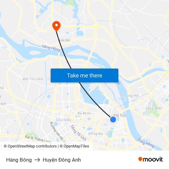 Hàng Bông to Huyện Đông Anh map