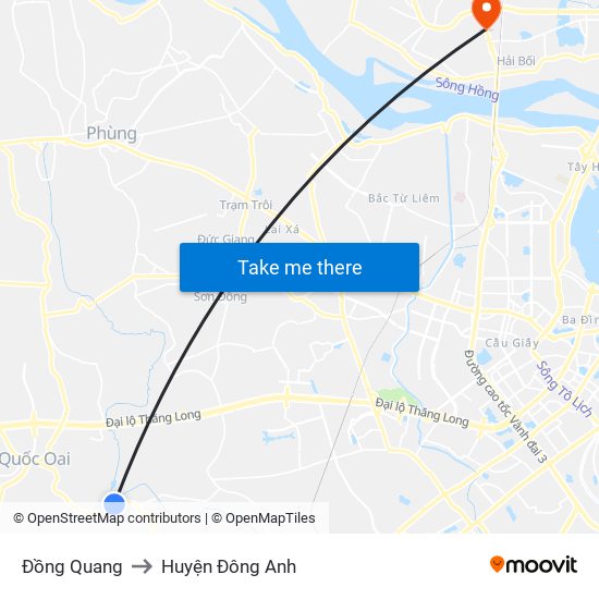 Đồng Quang to Huyện Đông Anh map